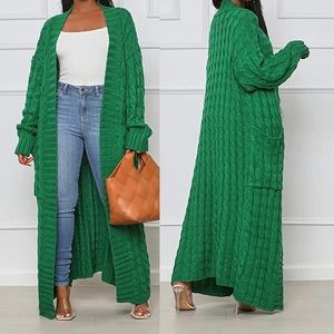Oversized Cable Knit Sweater long Duster